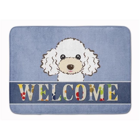 Carolines Treasures Carolines Treasures BB1443RUG White Poodle Welcome Machine Washable Memory Foam Mat BB1443RUG